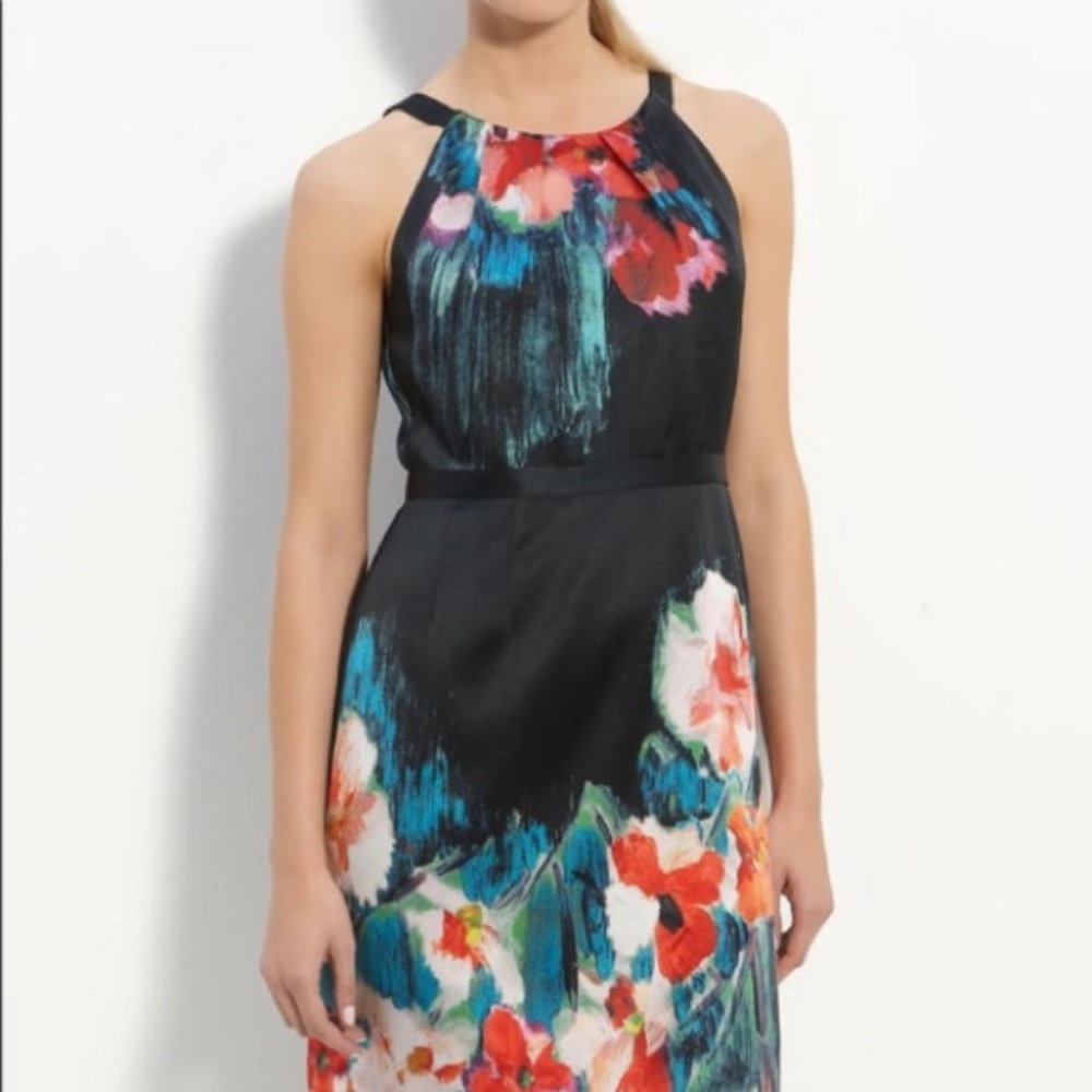 🖤ELIE TAHARI🖤BRUSHED FLORAL SLEEVELESS DRESS🖤